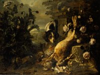 GG 530  GG 530, Alexandre Francois Desportes (1661-1743), Jagdbeute mit Hund, Leinwand, 97 x 130 cm : Stillleben, Tiere